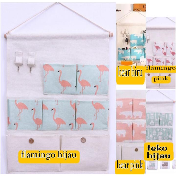 Pouch Gantung 7 Sekat Hanging Organizer Storage Bag Rak Dinding Rumah