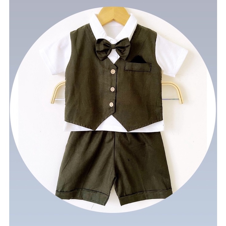 ROMEO TUXEDO SUIT / SETELAN HUNGRY TIGER Baju Setelan Kaos Celana Pergi Jalan Lucu Fashion Anak Bayi Cowok Laki Murah