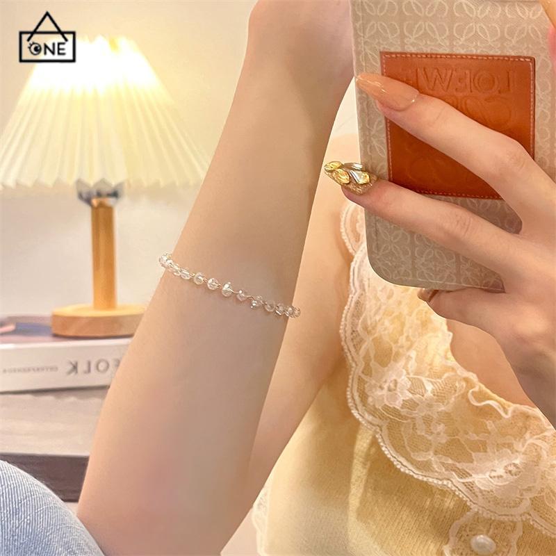 COD❤️Gelang Kristal Fashion Korea Sederhana Wanita Gadis Gelang Perhiasan Aksesoris-A.one