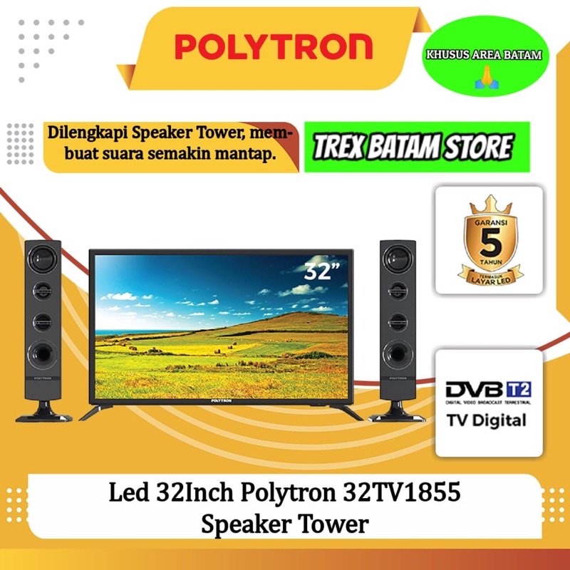 POLYTRON 32TV1855 LED TV SPEAKER TOWER 32 (BATAM)