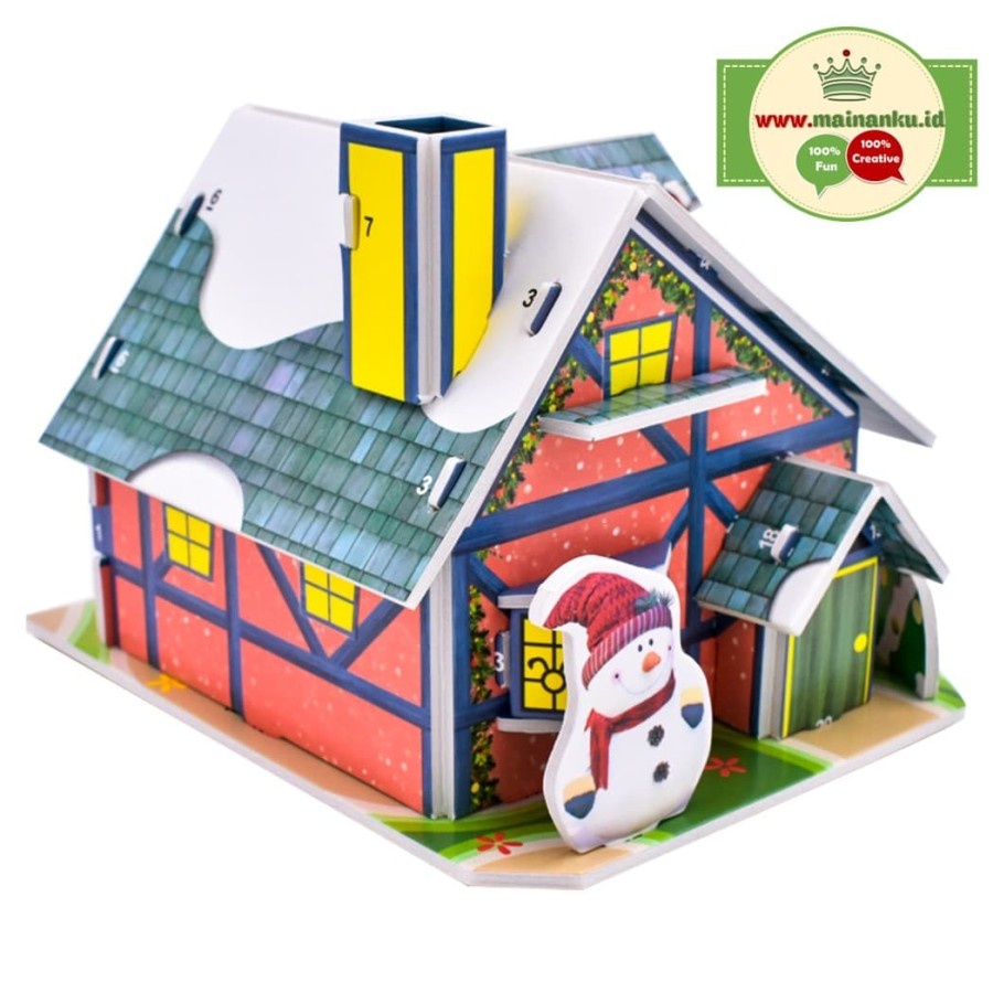 Puzzle 3D Mini | CHRISTMAS VILLA | Kado Natal Anak Anak - 1688P