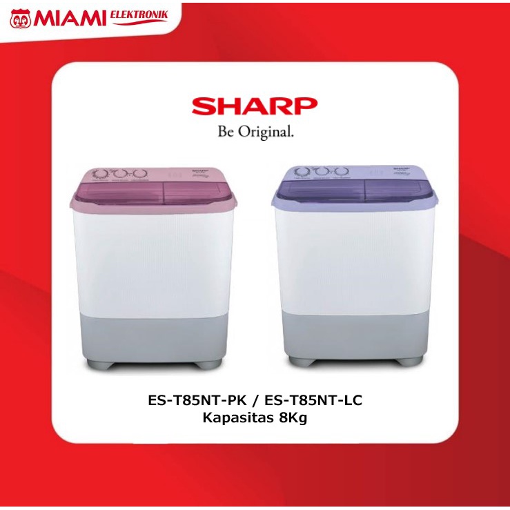 SHARP ES-T85NT-PK / ES-T85NT-LC / EST85NT Mesin Cuci 2 Tabung 8 kg Super Aquamagic