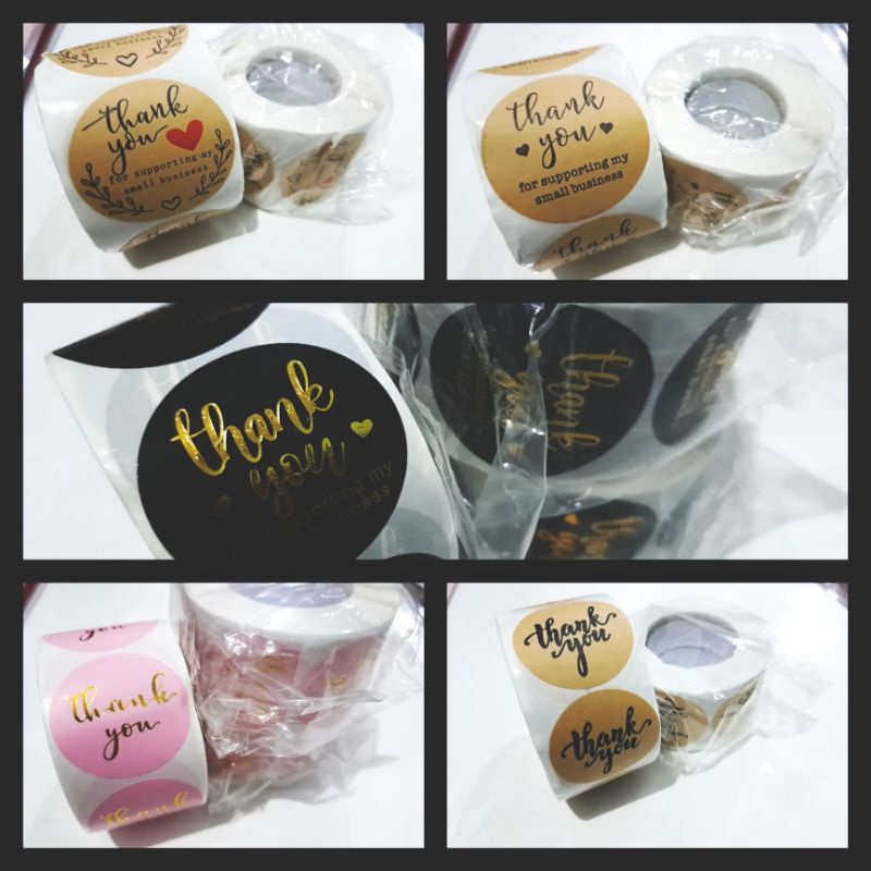 stiker thank you ukuran lebih besar 3,8 cm, 5 cm