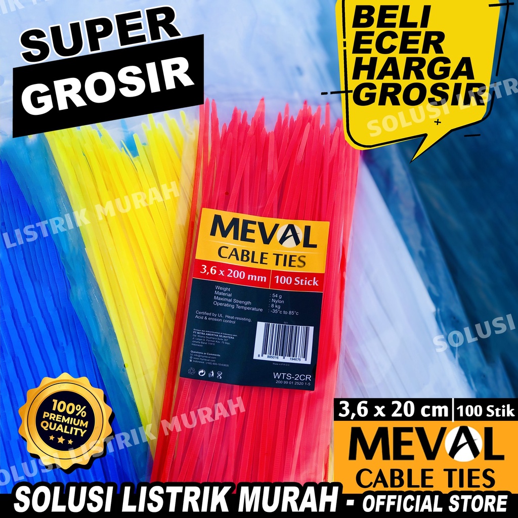 

MEVAL Kabel ties Cable tie 3.6x200MM /20CM 3.6 Kabel tis