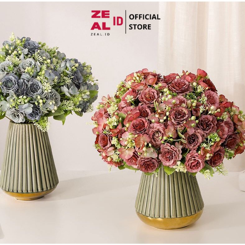 ZEAL-ID - Bouquet bunga P745 RAFIA Artifisial Dekorasi