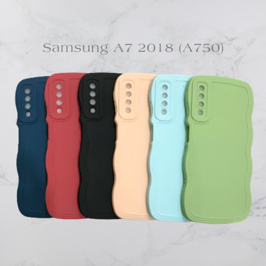 CASE SAMSUNG A7 2018 (A750) - SOFTCASE SILIKON GELOMBANG WAVY PRO CAMERA - GA