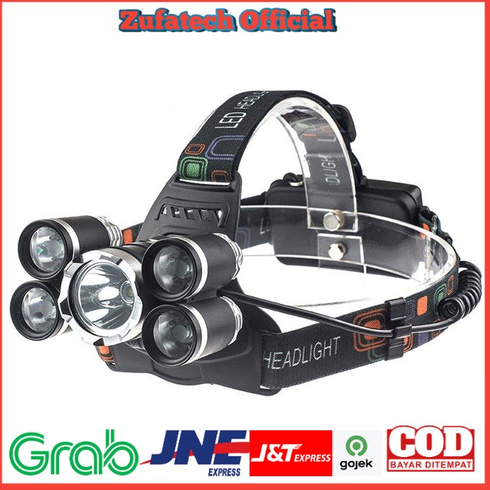 TaffLED Headlamp Cree XM-L 1T6+4XPE 16000 Lumens - LDL5T - Black