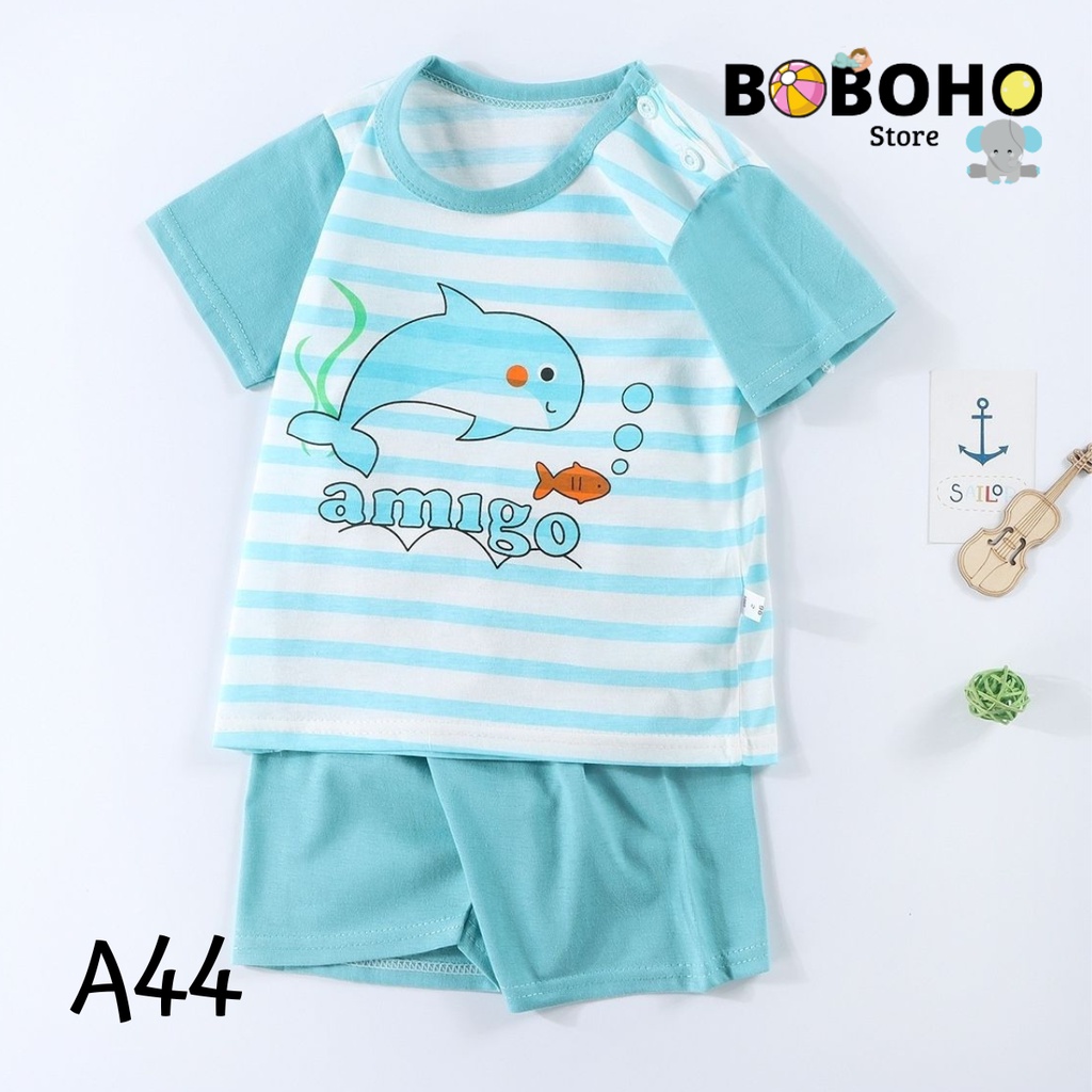 BOBOHO - SETELAN BAJU BAYI IMPOR / BAJU ANAK LAKI-LAKI / SETELAN KAOS ANAK / BAJU BAYI LENGAN PENDEK PART 6