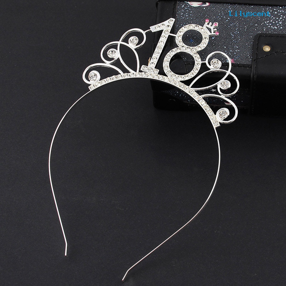 [LS]16/18 /21/30 /40/50/60/80 Pesta Ulang Tahun Tiara Mahkota Bando Rambut Loop Dekorasi