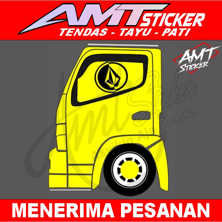 Stiker Blok Kaca Samping Truk Canter - Stiker Volcom
