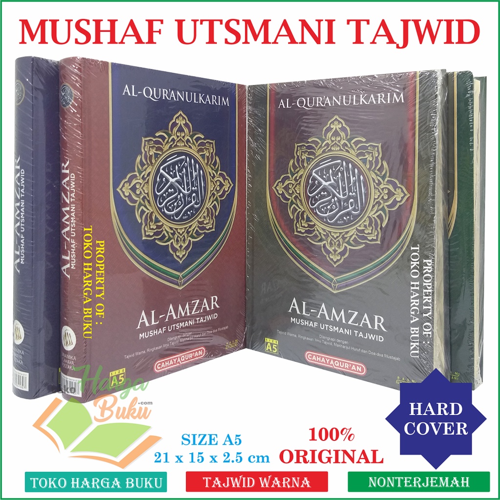 Foto Al-Quran Al-Amzar A5 HC MUSHAF UTSMANI TAJWID Nonterjemah Tajwid Warna Ringkasan Ilmu Tajwid Makharijul Huruf dan Doa Mustajab Penerbit Cahaya Qur'an