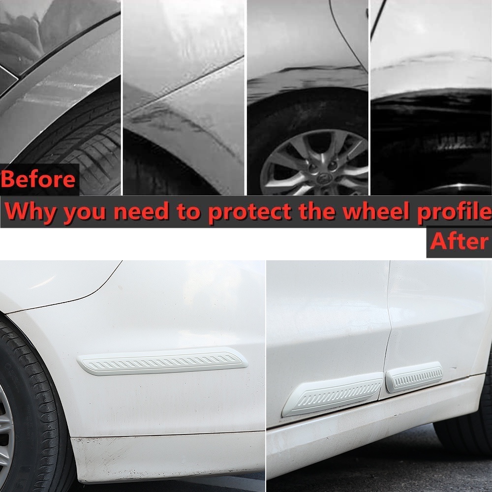 2pcs Set Mobil Trim Molding Protection Strip Pelindung Pinggiran Pintu Mobil Bumper Depan Belakang Anti-Tabrakan Strip Anti-Tabrakan Perekat Diri Stiker Mobil Pelindung Goresan Penghalang Benturan Mobil