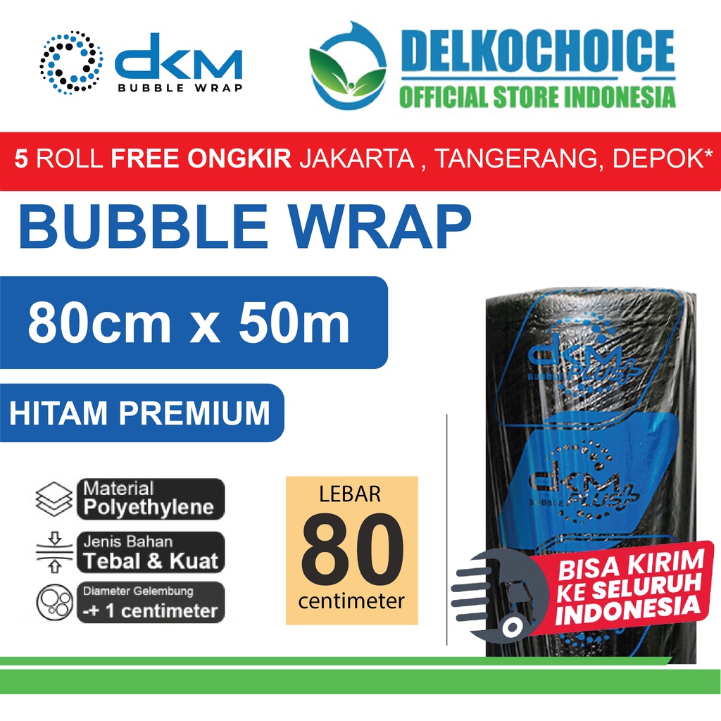 

Plastik Bubble Wrap Hitam Premium 80CM x 50M TEBAL DKM+ Bubblewrap