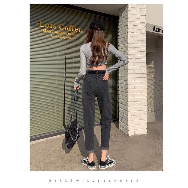 [CLEARANCE SALE] JEANS  BOYFRIEND CELANA WANITA CEWEK HIGHWAIST PANJANG BAGGY DENIM HW KULOT MX886