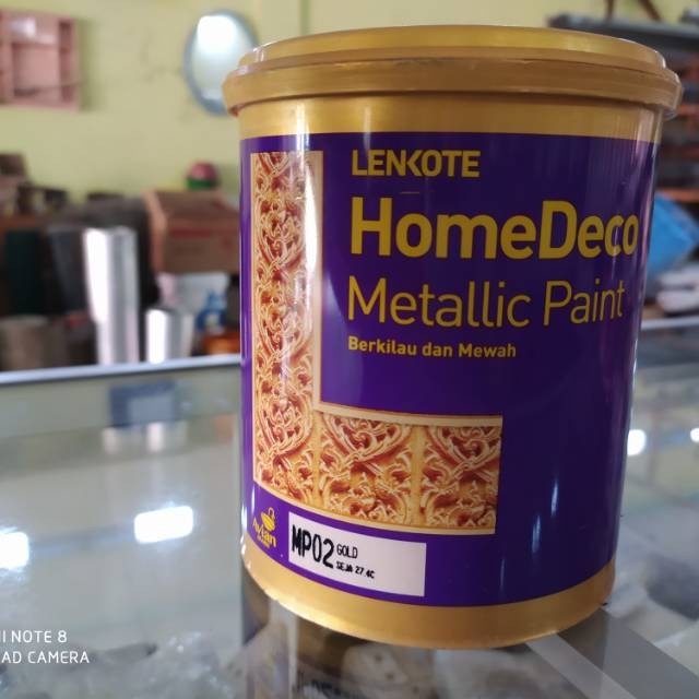 Cat Tembok Emas Gold 0.75 Liter Metalic Home Deco Lenkote Avian Brand Water Based Cat Gypsum Propila