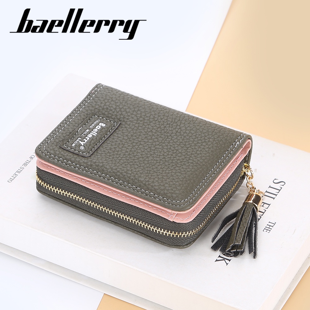 BAELLERRY N1858 Dompet Wanita Kecil Dompet Lipat Bahan Kulit PU Leather Premium WATCHKITE WKOS