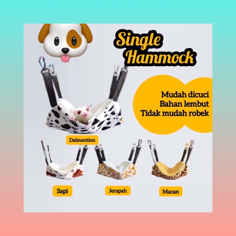 SINGLE HAMMOCK HAMOCK SUGAR GLIDER MUSANG KUCING HAMSTER LANDAK MINI MURAH TEMPAT TIDUR TUPAI TERBAN