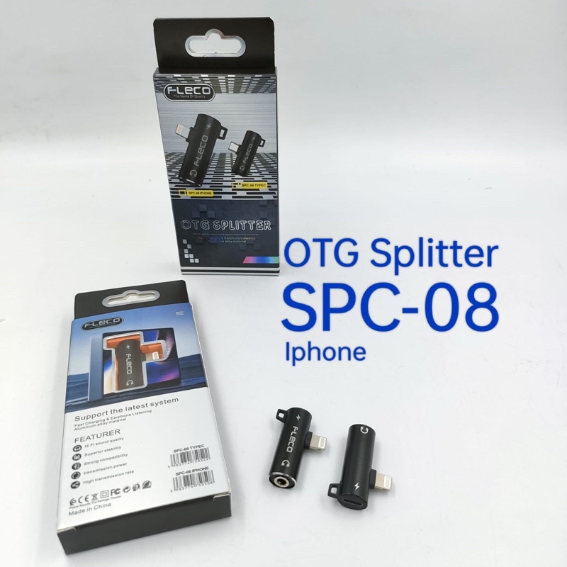 SPLITTER LIGHTNING FLECO SPC08 ORIGINAL PLUG &amp; PLAY MUSIC WITH CHARGING COMPATIBLE ALL IOS