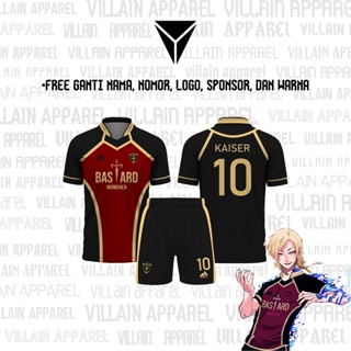 Jersey Futsal & Football Motif VL Replika Anime Bastard Munchen Blue Lock Full Print Jersey Cosplay