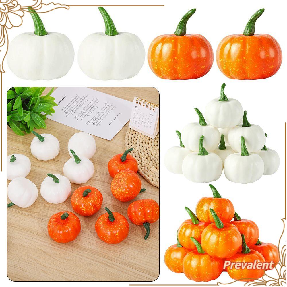 Preva 12pcs Artificial Pumpkin Home DIY Craft Fall Decor Dekorasi Pesta