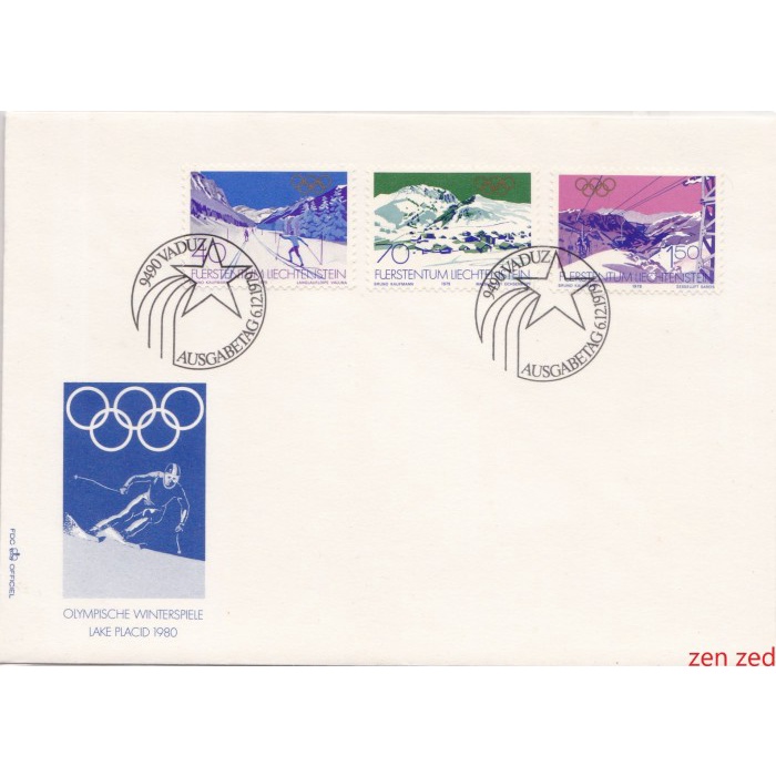 

A636 Prangko Liechtenstein FDC 1979 Winter Olympic Games - Lake 1 Pcs