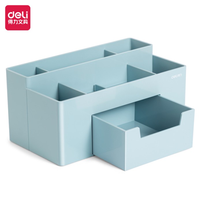 

✨NEW✨ - Deli Desk Organizer / Rak Pulpen Kosmetik Serbaguna 7 Tempat 891X - Biru