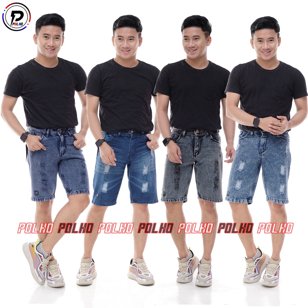 [Bisa COD]Celana Jeans Pendek Sobek Pria Wisker Jeans Pendek Ripped Robek Pria Premium Distro