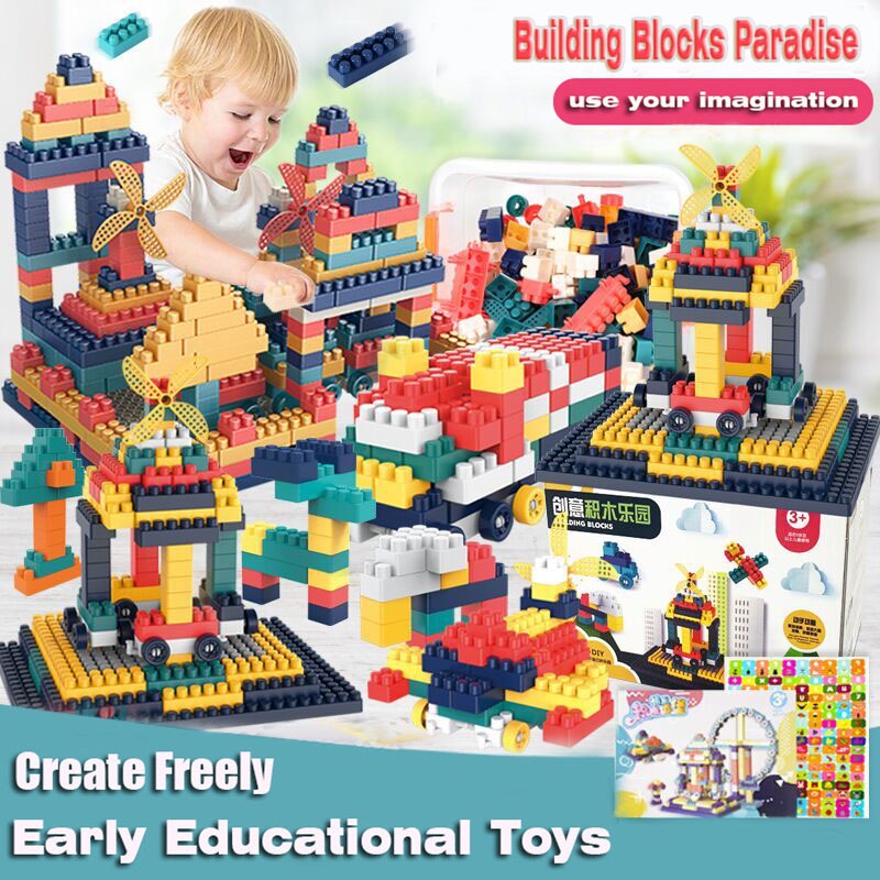 Diy Ukuran Besar Blok Bangunan Curah 100pcs/set Kota Kreatif INGs Klasik Teknik Batu Bata Kreator Mainan Untuk Anak