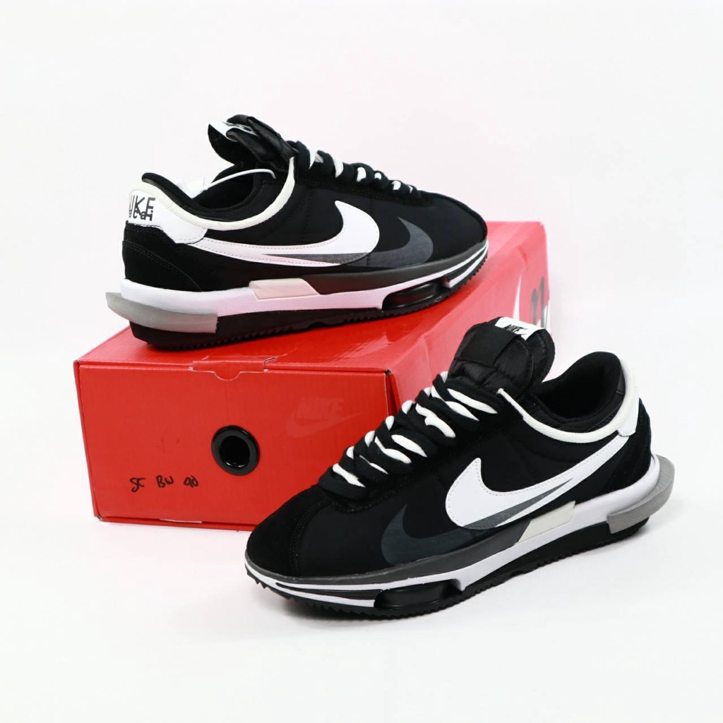 NIKE CORTEZ x SACAI SP 4.0 BLACK WHITE BNIB ORIGINAL VIETNAM GRATIS KAOS KAKI SEPATU NIKE