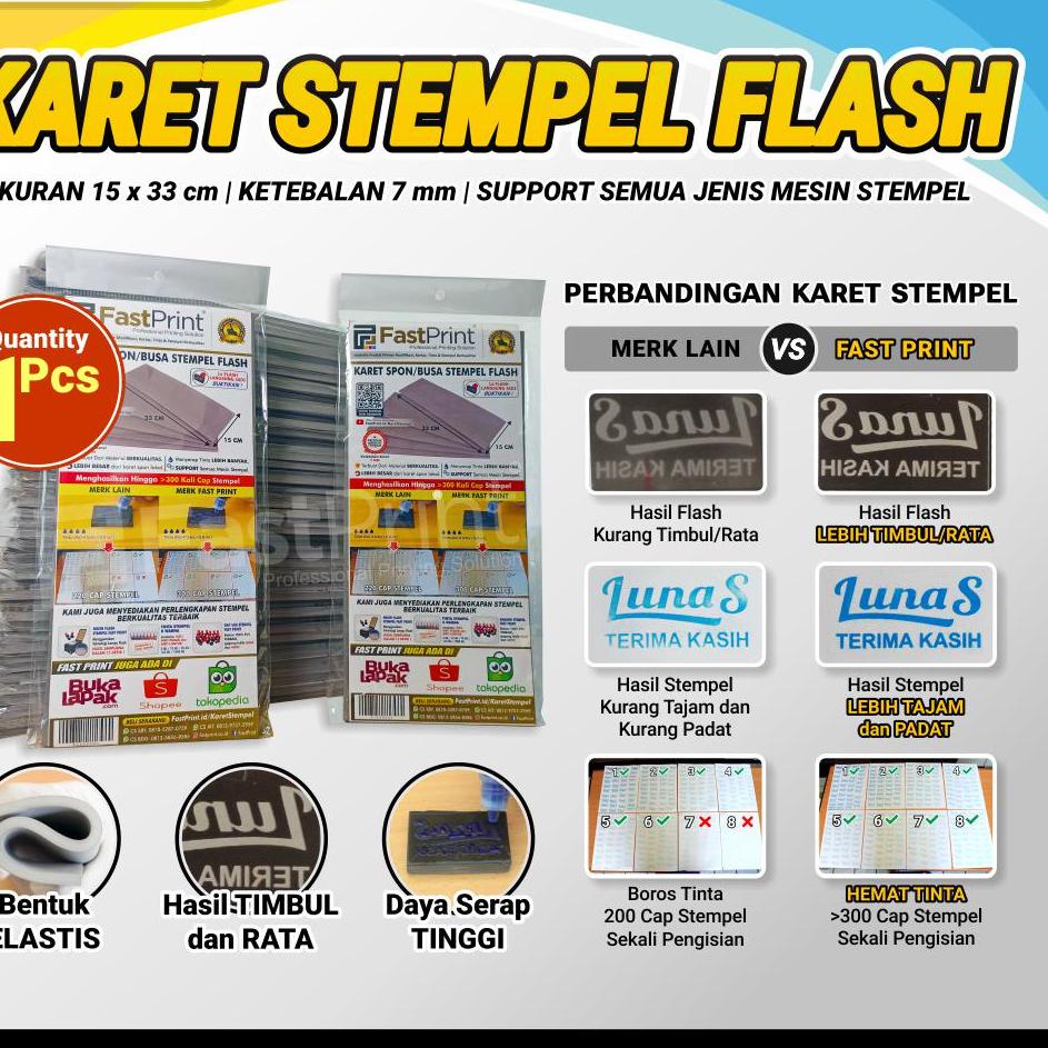 

✄✄ Karet Spon/Busa Stempel Flash Warna 15 x 33 CM