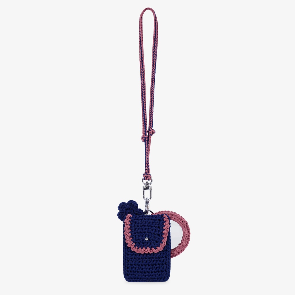 

Desc - Thistle ID Card Holder Lanyard Mirror Set / Crochet - Dompet Rajut