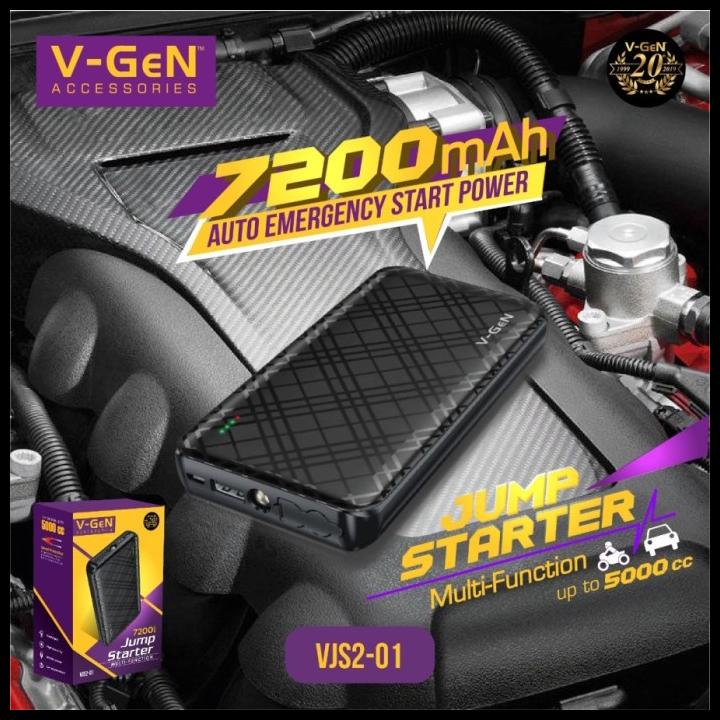 V-Gen Powerbank Jumper Jump Starter 7200Mah Ca-03 Motor Mobil Car Vgen