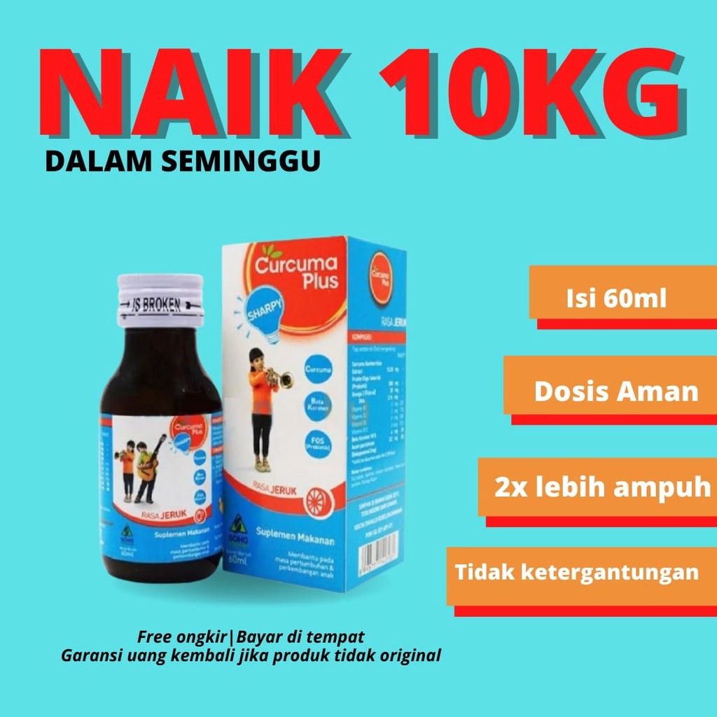 [ck3] curcuma plus obat gemuk farmasi 60ml  dan obat penggemuk badan bpom tanpa efek samping terperc