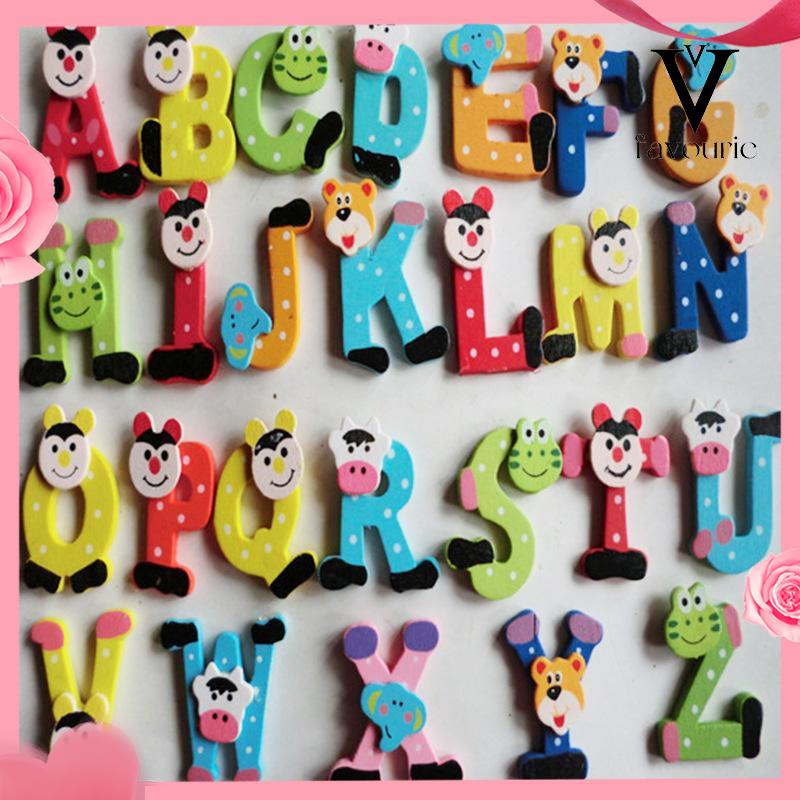 CODStiker Kulkas Magnet Lucu Kartun Alphabet Tempelan Kayu Bahan Untuk Dekorasi Kulkas-FA