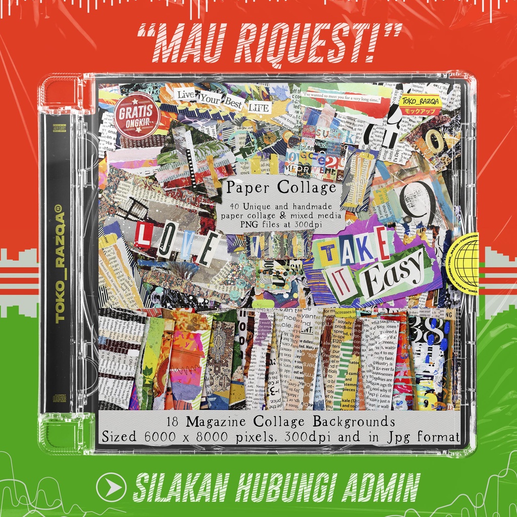 Grafik dan Latar Belakang Kolase Kertas