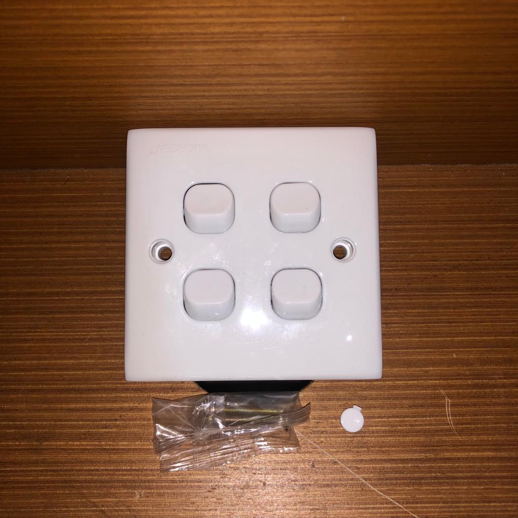 Morgen Saklar IB C Series SK Arde, Engkel, Seri,Triple ,Empat, Lima , StopKontak Arde + Switch + LampuIndikator , Socket AC + Switch + LampuIndikator Model clipsal classic SNI