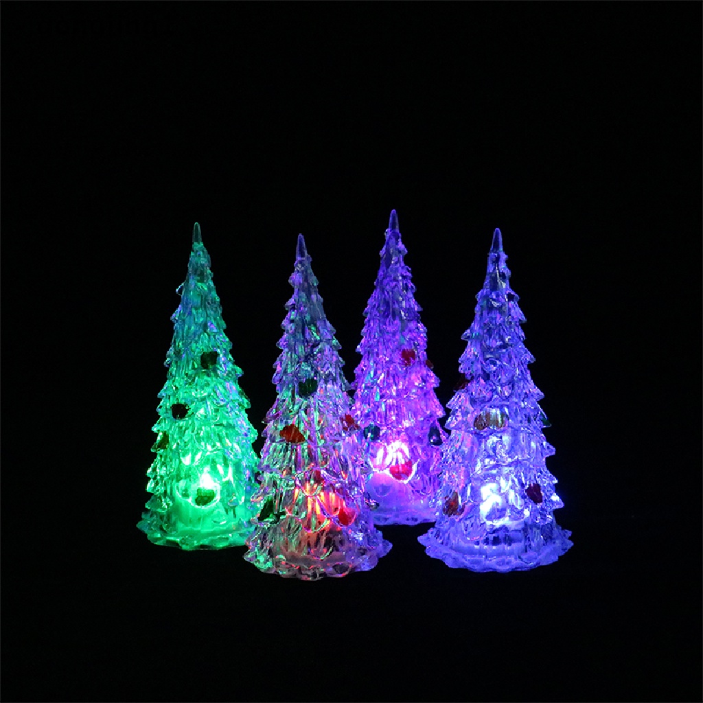 Ggg Pohon Natal Mini Pohon Natal Lampu LED Ornamen Rumah Boneka Christmas Tree Warna Warni Cahaya ID