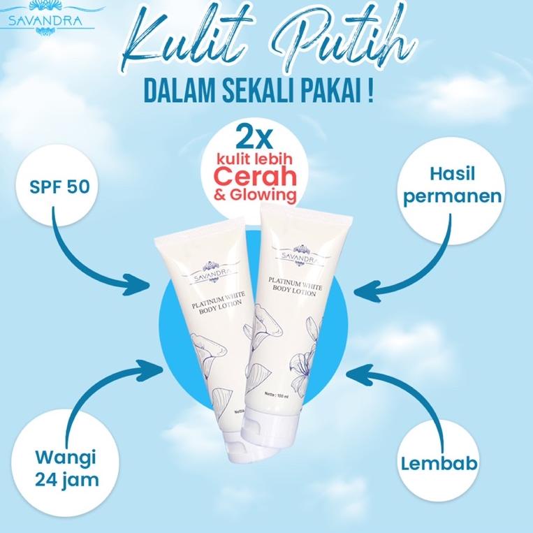 Epic	Savandra Platinum White Body Lotion whitening lotion pemutih bpom lotion glutathione arbutin