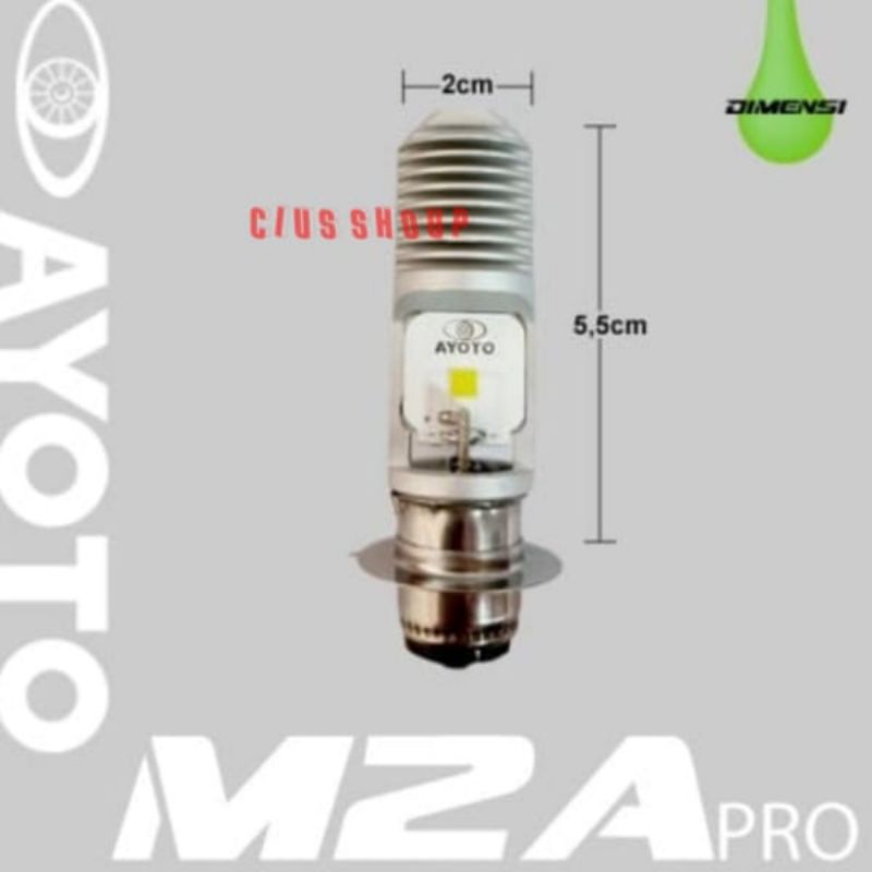 LAMPU LED AYOTO H6 CSP M2A PRO AC DC PNP CAHAYA PUTIH UNTUK LAMPU UTAMA MOTOR BEBEK DAN MATIC