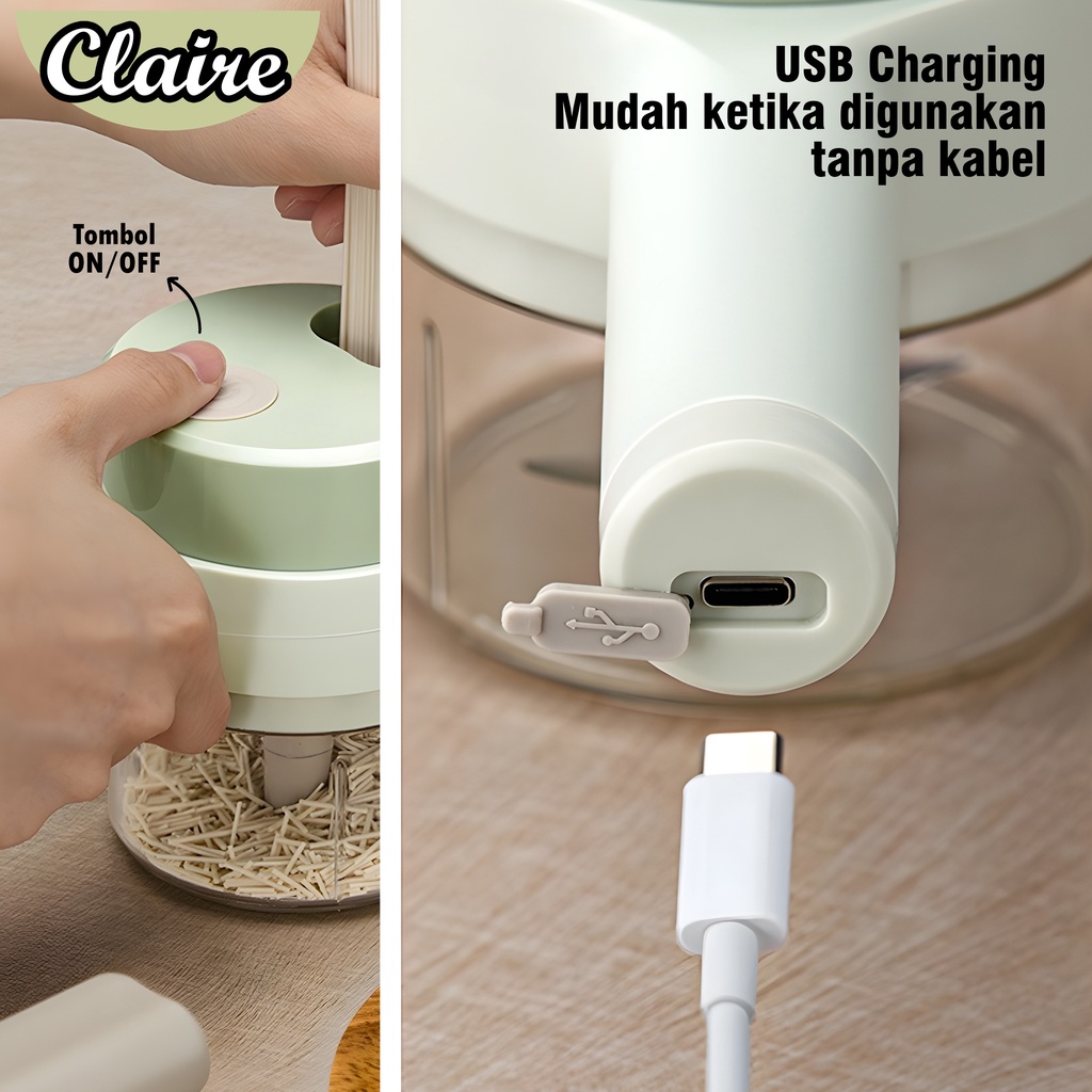 Chopper Gagang Elektrik Multifungsi 2 In 1 / Mesin Penggiling Daging/ Sayur Food