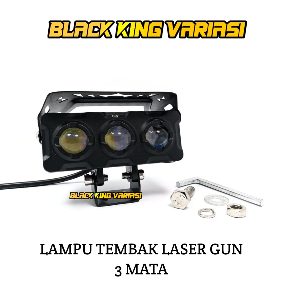 Lampu Tembak Laser SQL 3 Mata Lampu Tembak Laser LED Foglamp LED Superbright 3 Mata