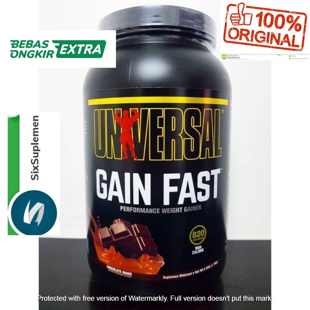 (Bonus Shaker/Sample) Universal Gain Fast 2,5 Lbs BPOM Weight Mass Gainer