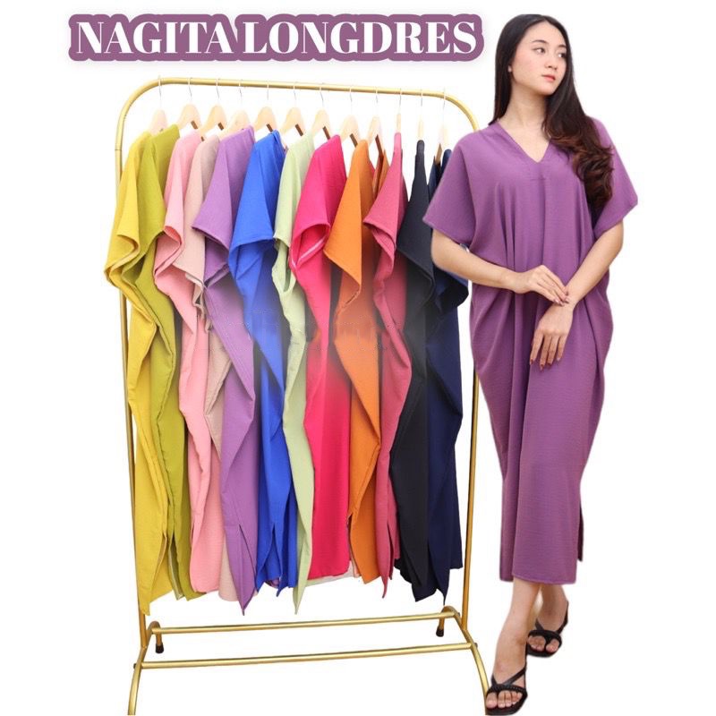 TERMURAHH Nagita kaftan nagita long dress cringkel airflow