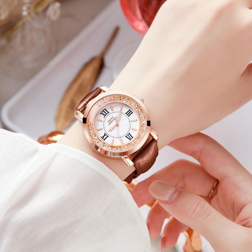 OPK Jam Tangan Wanita Murah Original Anti Air Kecil Kulit Luminous Terbaru Analog Women Watch