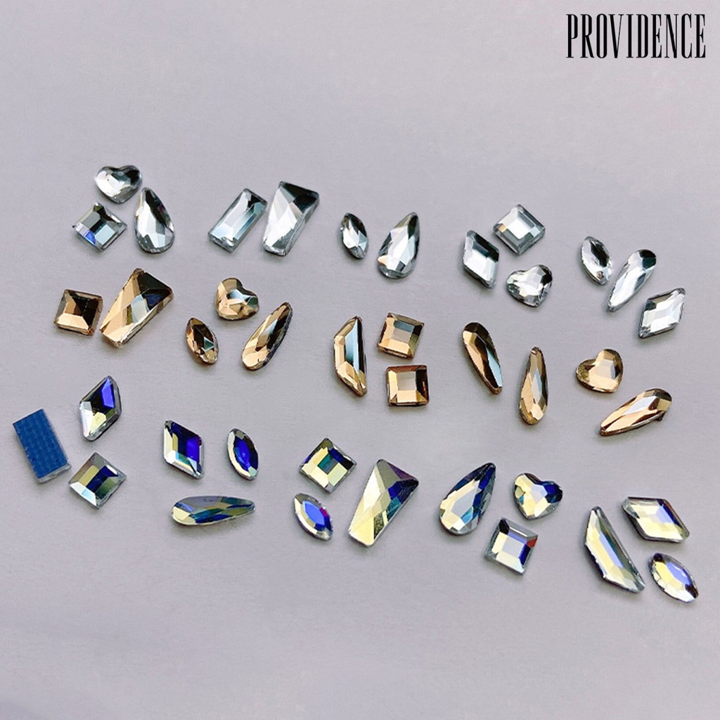 Providence 1pak Pesona Kuku Tiga Dimensi Bersinar Mewah Mudah Diterapkan Pengerjaan Halus DIY Nail Art Tahan Lama 3D Berlian Imitasi Dekorasi Kuku Salon Kuku