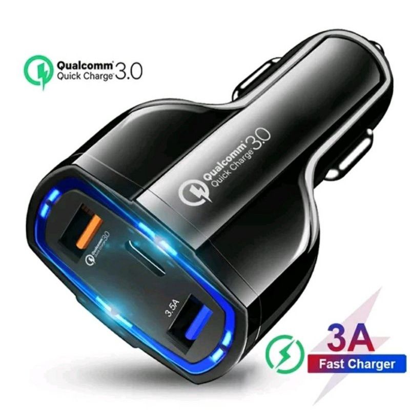 Cesan mobil fast charging 7A 3 port Qualcomm casan motor Nmax PCX Genio universal