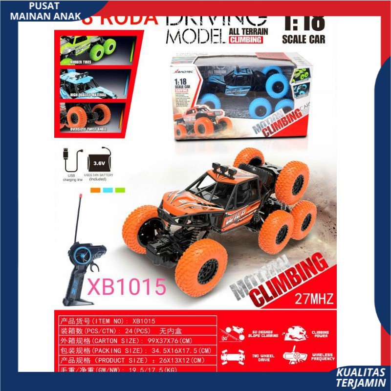 MAINAN MOBIL REMOT CONTROL TERBARU 4WD 8 RODA 1;18 MOTION R/C CLIMBING CAR BATERAI CAS