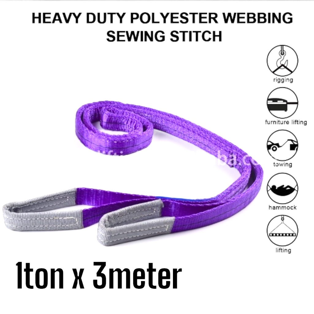 WEBBING SLING BELT 1 TON X 3 METER - LIFTING STRAP TALI PENGAMAN