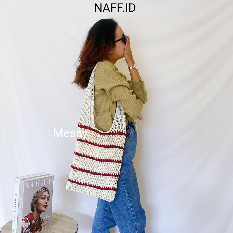 NAFF.ID- &quot;MESSY&quot; Tote bag Rajut Handmade Setrip