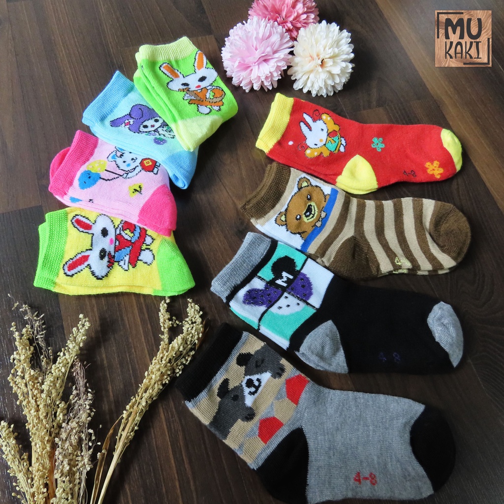 Kaos Kaki Anak Motif Karakter Usia 4-6 Tahun Mukaki